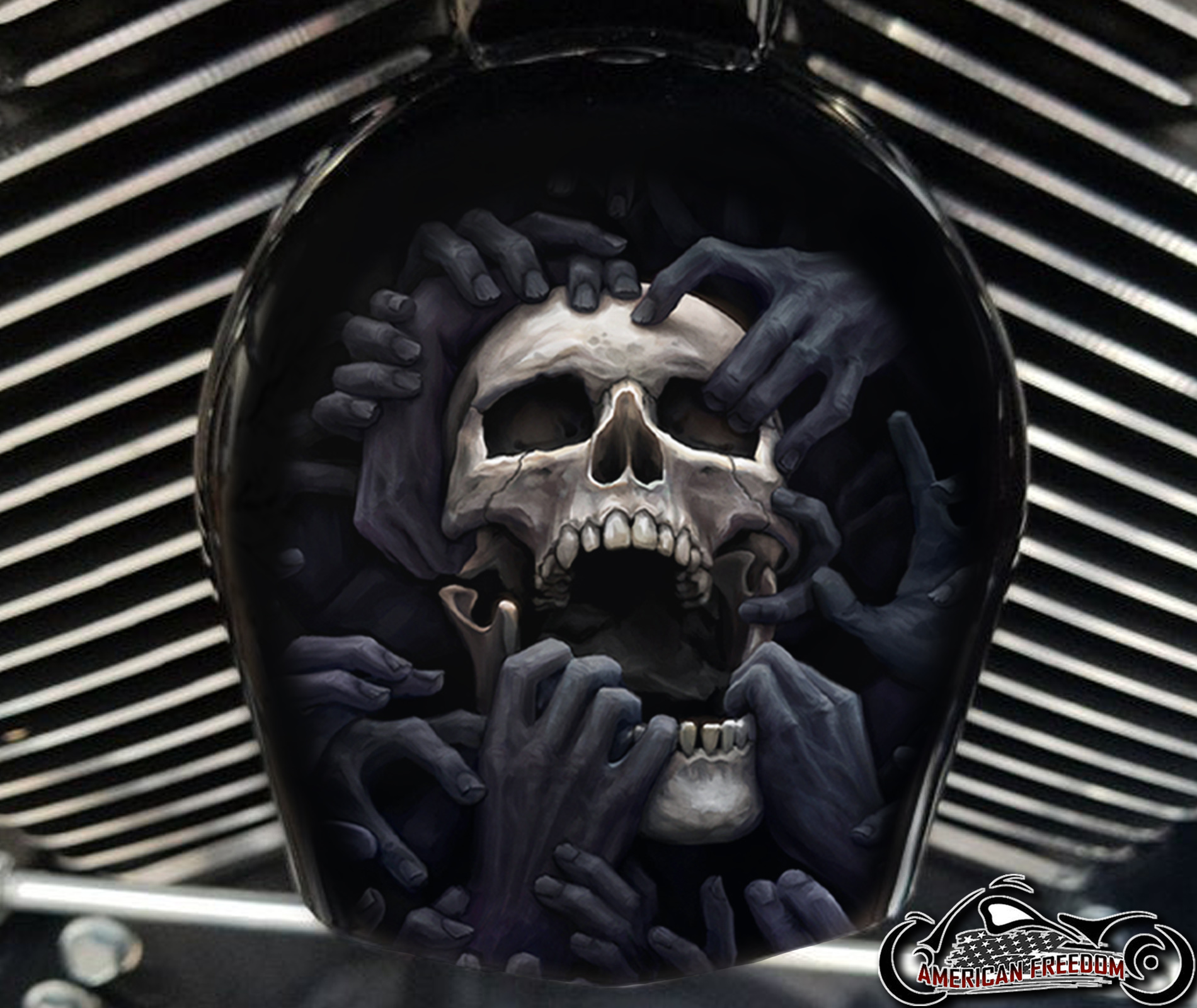 Custom Horn Cover - Skull Torn Apart